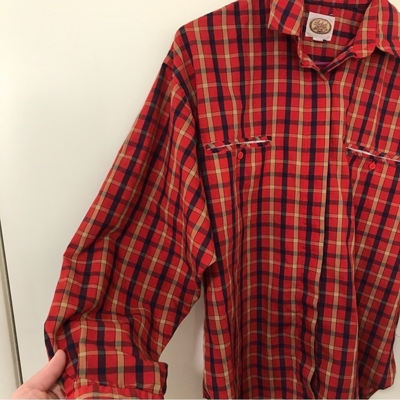 Vintage Picket and post red plaid long sleeve button down shirt - Picture 4 of 11